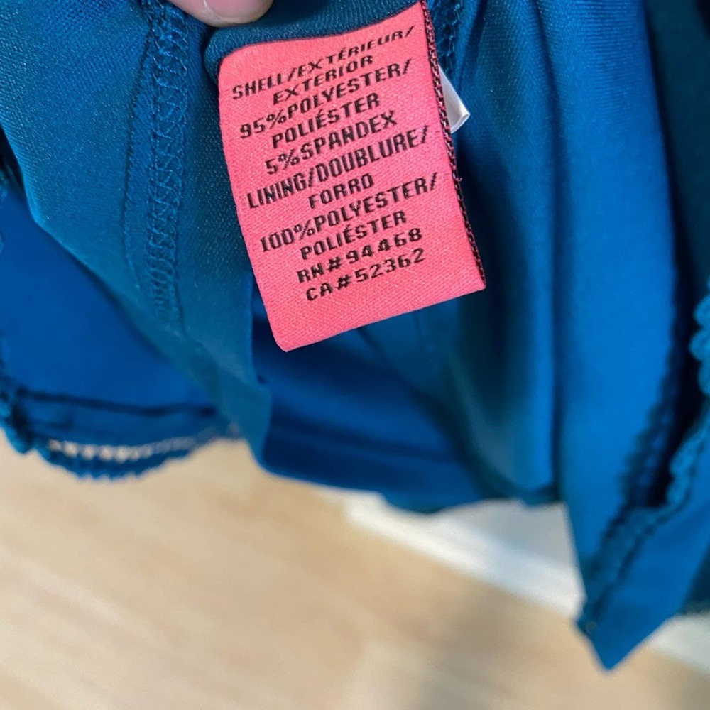 Betsey Johnson Scuba Crepe with Bell Sleeves Midi Teal Dress Size 6 - Picture 7 of 8